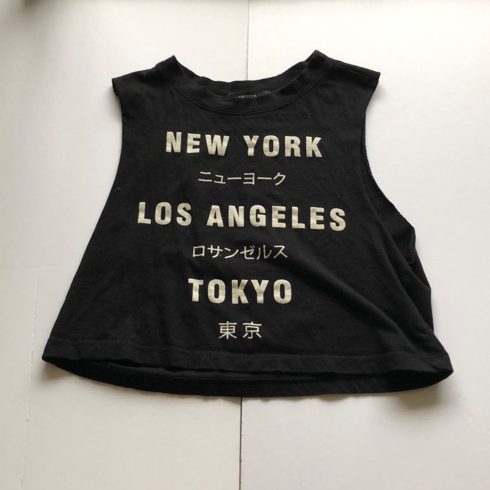forever 21 black crop top